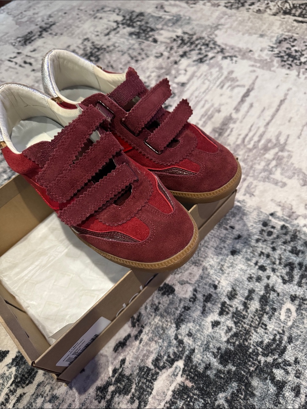 Women’s Burgundy Suede Hook-and-Loop Sneakers dolce vita size 9.5